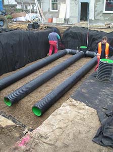 Bild 5: Rigolensystem Regenwasserrückhaltung und -versickerung
