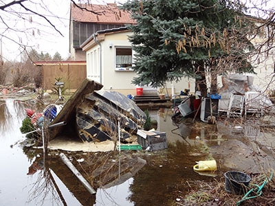 Bild 1: Havarie einer Schmutzwassersammelgrube durch fehlende Auftriebssicherung